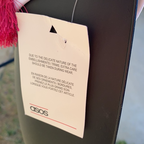 ASOS One Piece Embroidered Tassel Swim Suit Size 4 NWT - Picture 8 of 10